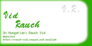 vid rauch business card